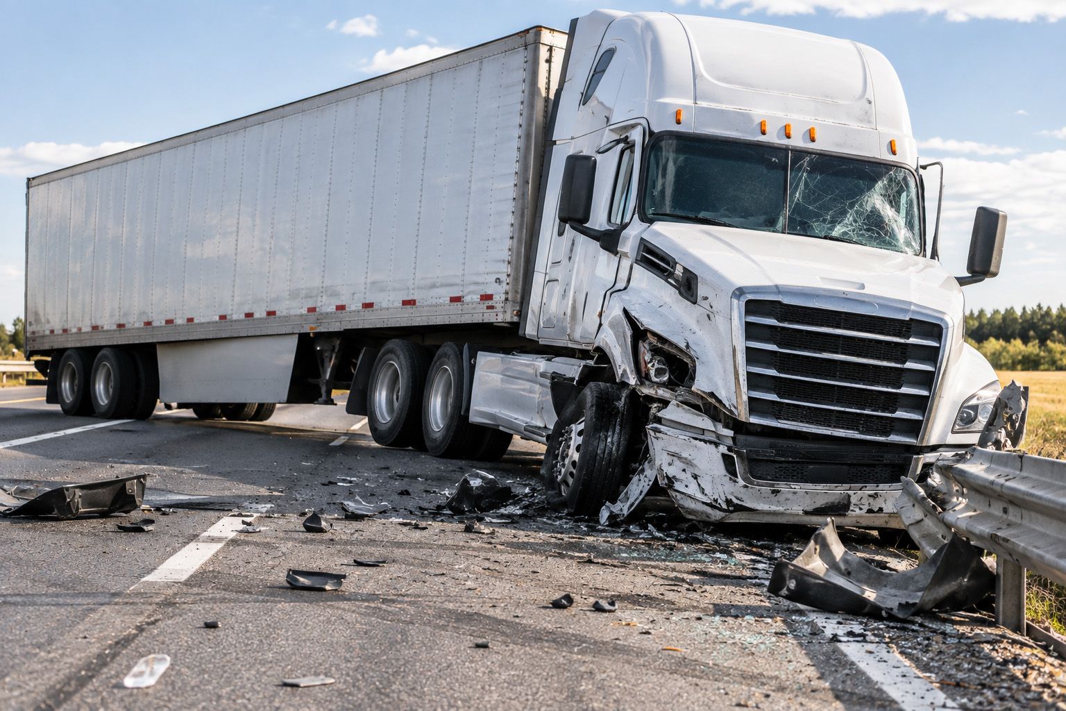 Truck Accident Lawyer in Chatsworth assisting after a serious semi-truck crash on a highway.